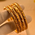 Elegant Design Gold Plated 4pc Bangle Set for Girls/Women