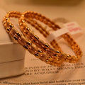 Alluring Design Gold Plated 2pc Bangle Set for Girls/Women