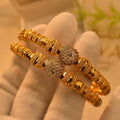 Charming Design Gold Plated 2pc Bangle Set for Girls/Women