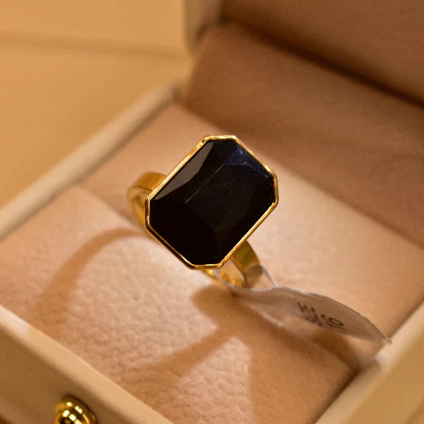 Fancy Unique Design Gold Plated Real Stone Ring For Girls/Women